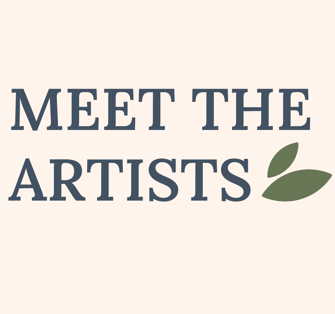 Human Art, title 'meet the artist' with leaf motif, see the artist who make the products behind Magpie and Finch, and explore more  of their creative work.